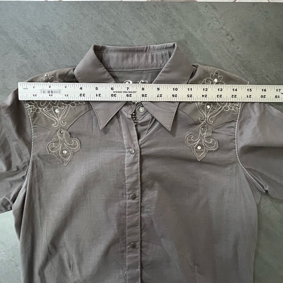 Rock 47 By Wrangler‎ Snap Western Shirt Embroidered Accents Women’s Size Small - Picture 8 of 10